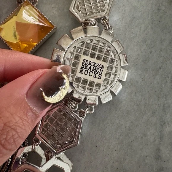 Erickson Beamon Silver and Gold Geometric Necklace and Bracelet Set - Picture 5 of 6